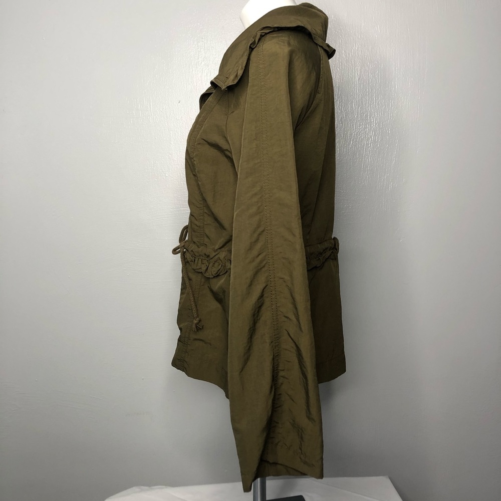 LOFT green water resistant utility ruffle jacket S - Picture 6 of 8